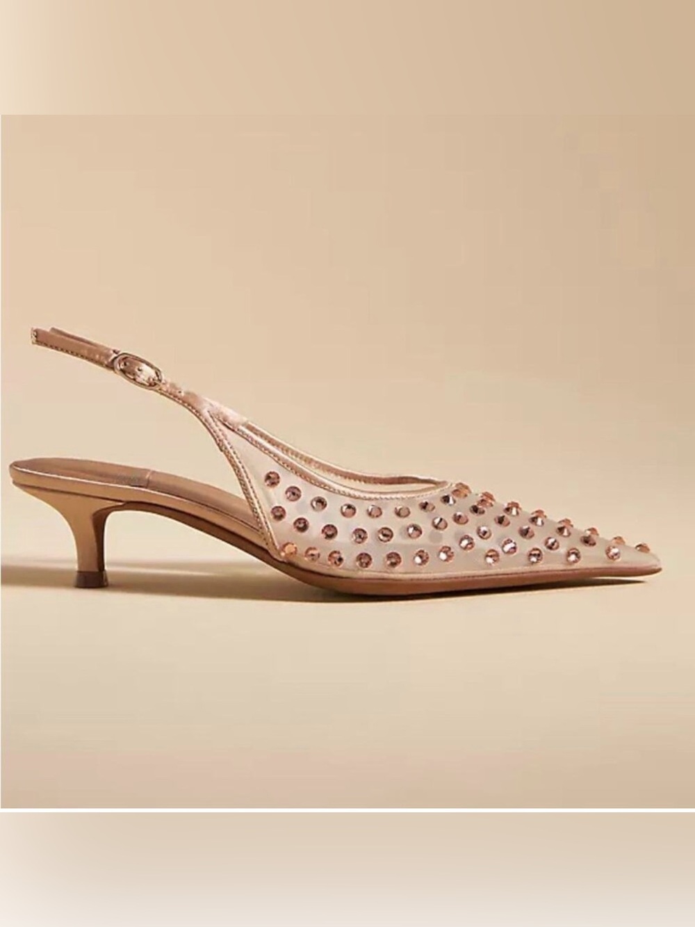 Jeffrey Campbell Blush Studded Slingback Kitten Heel
